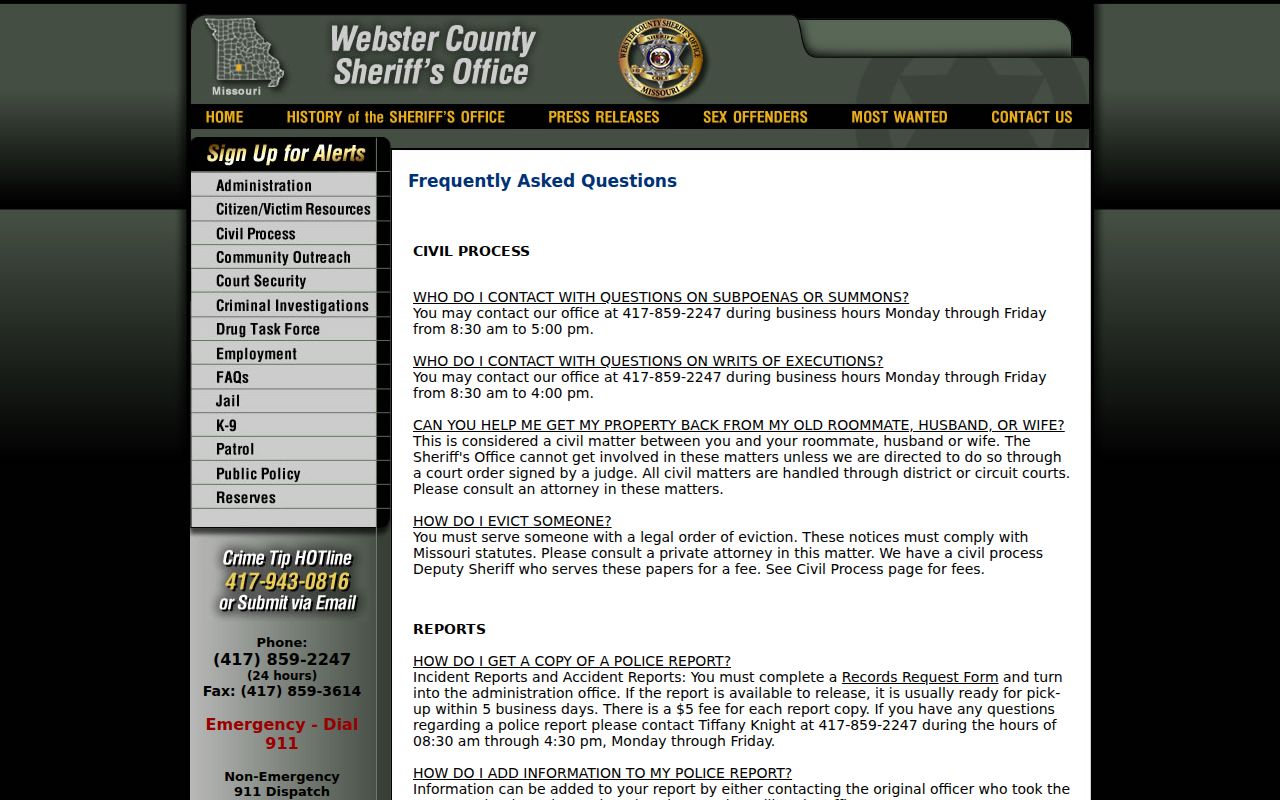 Official county record request procedure
