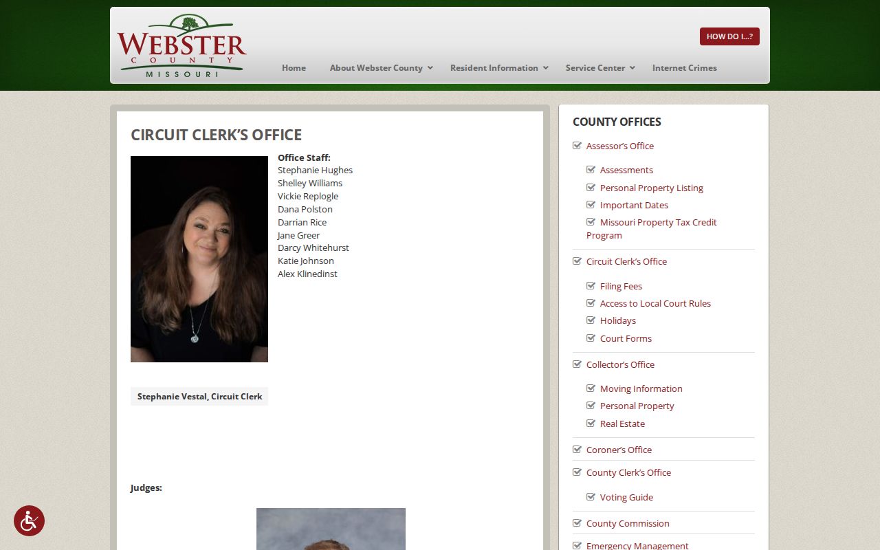 Circuit Clerk contact and Case.net links