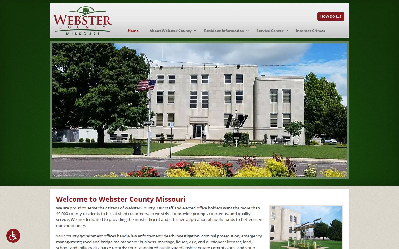 Webster County courthouse and office context